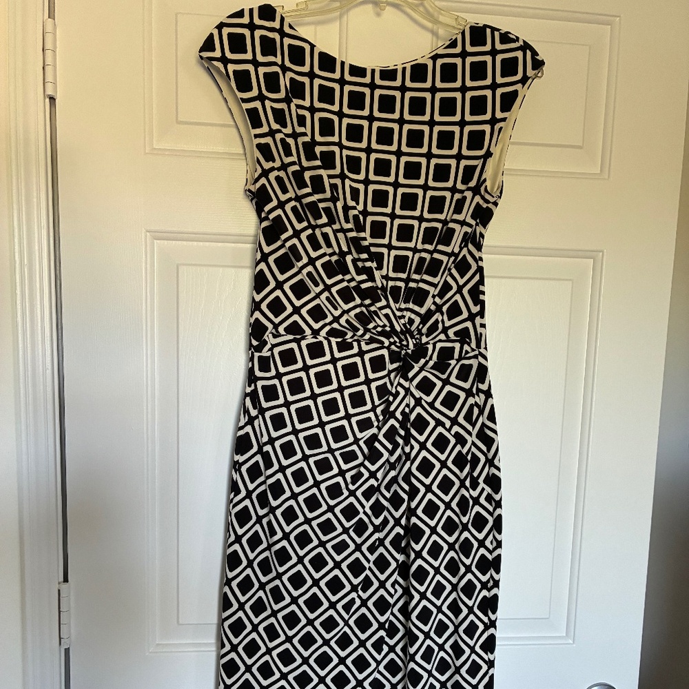 Lauren Ralph Lauren black geometric print dress S M 8 10